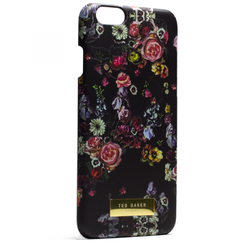Пластиковый Чехол-накладка Ted Baker для iPhone 6 Цветы на черном