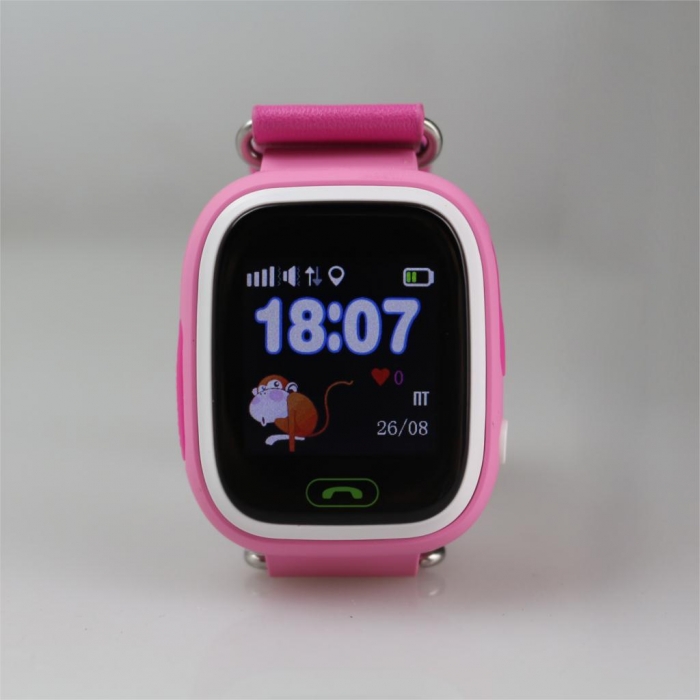Умные Часы с GPS Smart Watch NIKY Q80 Pink Розовые (Цветной и Сенсорный Дисплей)