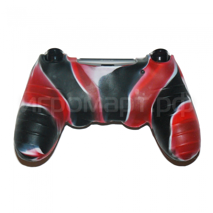 Чехол для Dualshock 4 Silicone Cover Camouflage Red-Black красно-черный силиконовый (ps4)