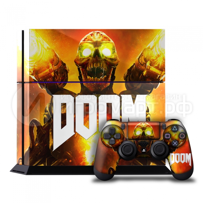 Doom - Наклейка на PlayStation 4 (ps4)