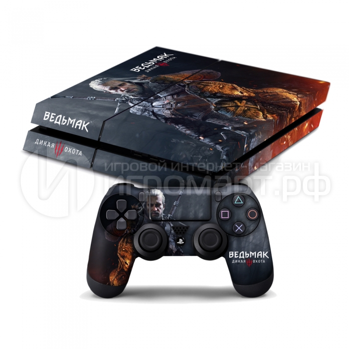 Ведьмак 3 Геральд - Наклейка на PlayStation 4 (ps4)