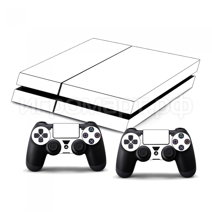 Наклейка на PlayStation 4 Monochrome White Белая (ps4)