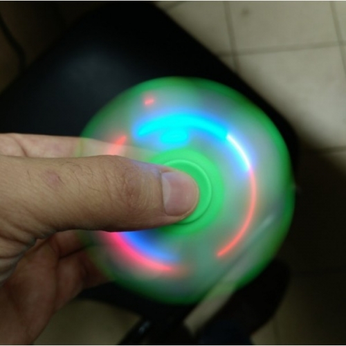 Спиннер с LED подсветкой светящийся плоская форма (Зеленый)